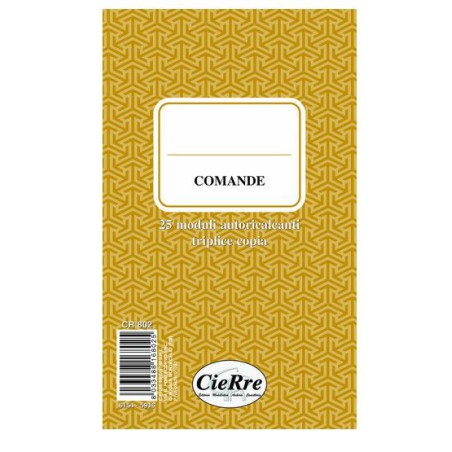 BLOCCO COMANDE GENERICHE 3 COPIE 17X10 CR802