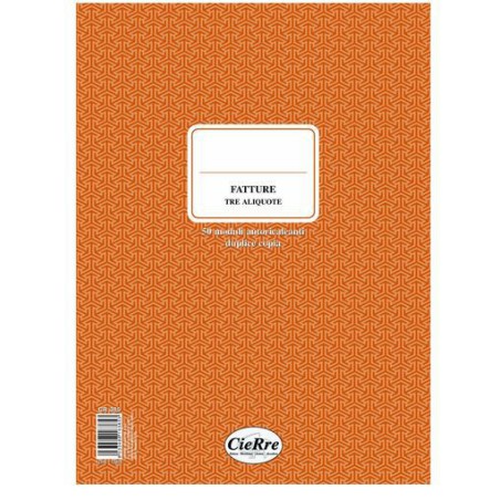 BLOCCO FATTURE 3 ALIQUOTE 2COPIE CR385