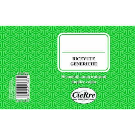 BLOCCO RICEVUTE GENERICHE 2 COPIE 10X17 CR826