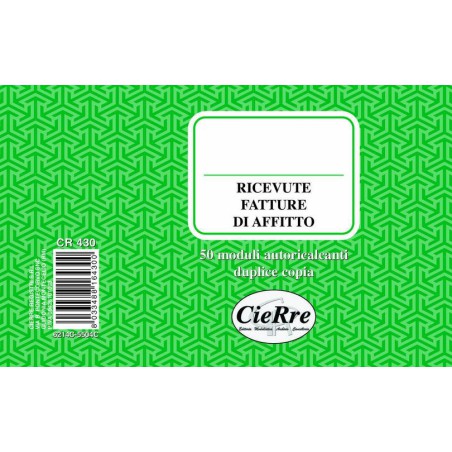 BLOCCO RICEVUTA D'AFFITTO 10X17 2COPIE CR430
