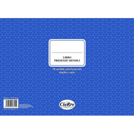 BLOCCO PRESENZE MENSILI A4 2COPIE CR815