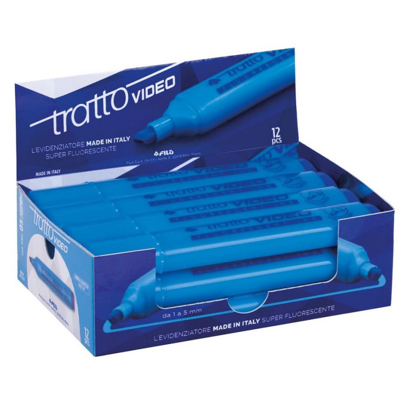 EVIDENZIATORI TRATTO VIDEO AZZURRO CONF.12PZ