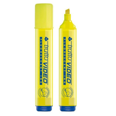 EVIDENZIATORI TRATTO VIDEO GIALLO FLUO CONF.12PZ