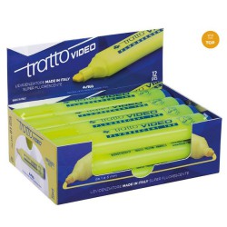 EVIDENZIATORI TRATTO VIDEO GIALLO FLUO CONF.12PZ
