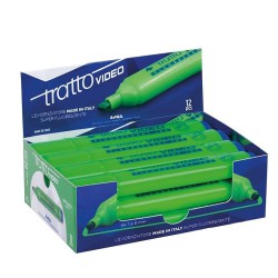 EVIDENZIATORI TRATTO VIDEO VERDE FLUO CONF.12PZ