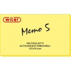 BLOCCO ADESIVO 127X76 100FG GIALLO WILER 12PZ