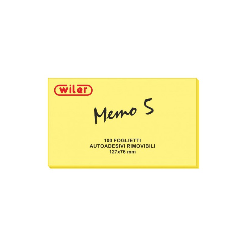 BLOCCO ADESIVO 127X76 100FG GIALLO WILER 12PZ