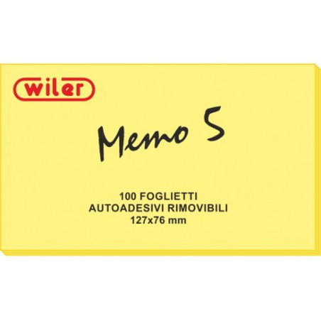 BLOCCO ADESIVO 127X76 100FG GIALLO WILER 12PZ