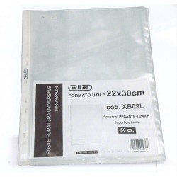 BUSTE FORATE UNIV 22X30 LISCIA PESANTE WILER 50PZ