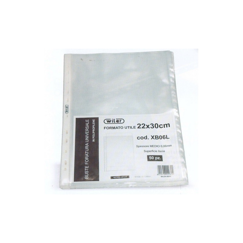 BUSTE FORATE UNIV 22X30 LISCIA MEDIA WILER 50PZ