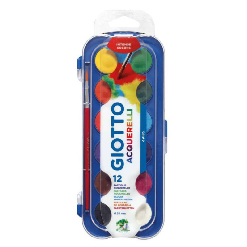 ACQUERELLI GIOTTO 12PASTIGLIE 30MM +PENNELLO