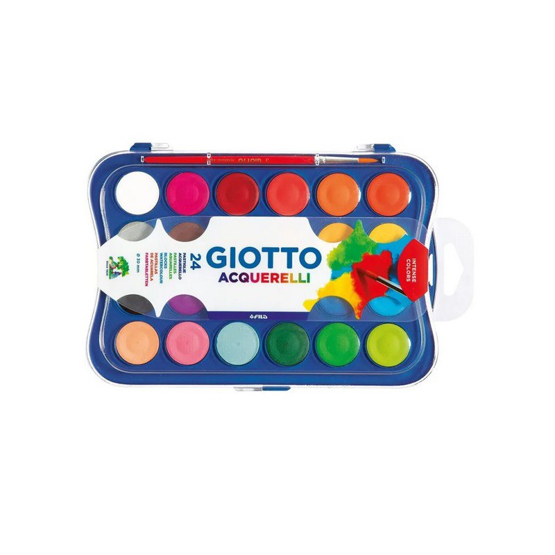 ACQUERELLI GIOTTO 24PASTIGLIE 30MM +PENNELLO