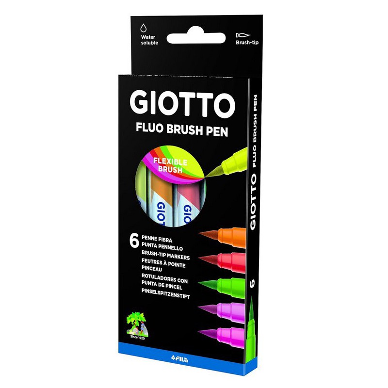 BRUSH PEN GIOTTO FLUO CONF.6PZ
