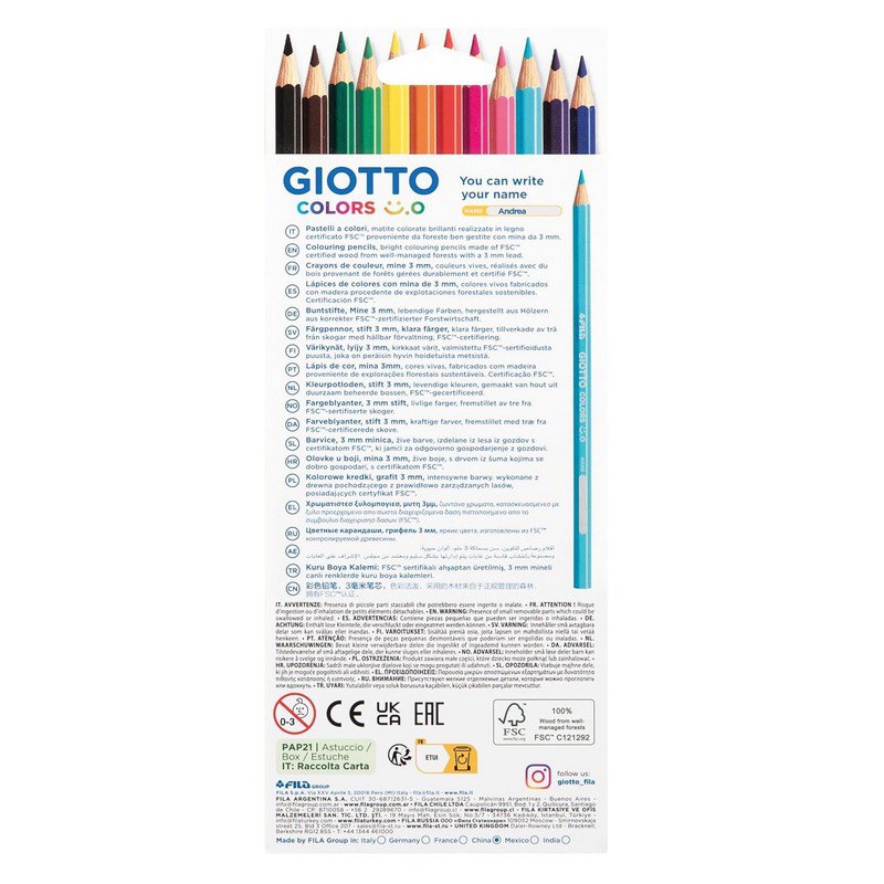 PASTELLI GIOTTO COLORS CONF.12PZ