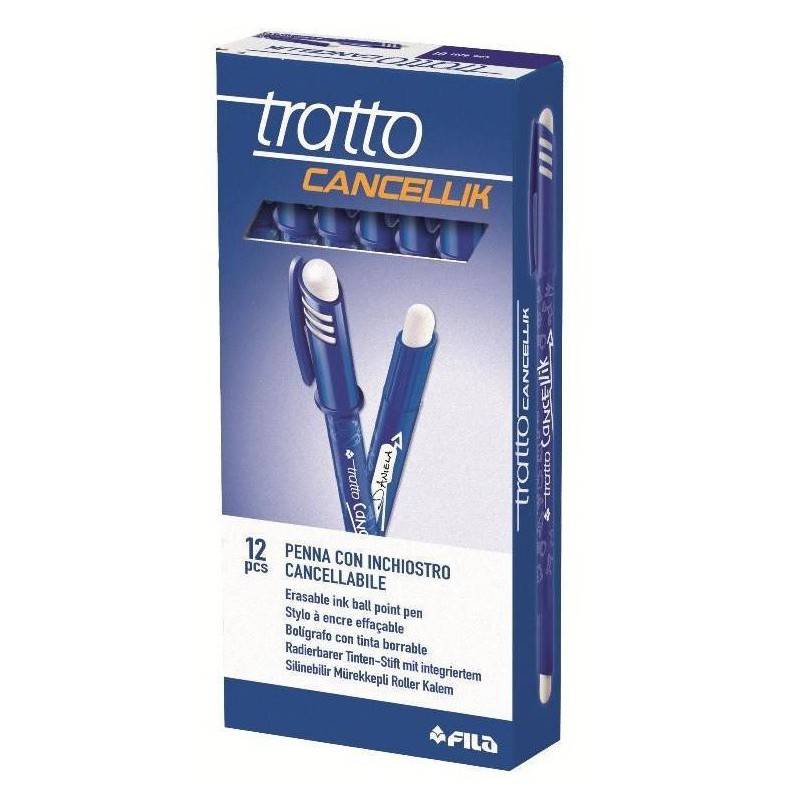 PENNE CANCELLABILI TRATTO CANCELLIK BLU 12PZ