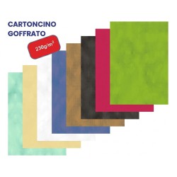 COPERTINE CARTONCINO GOFFRATO 230GR BLU 100PZ