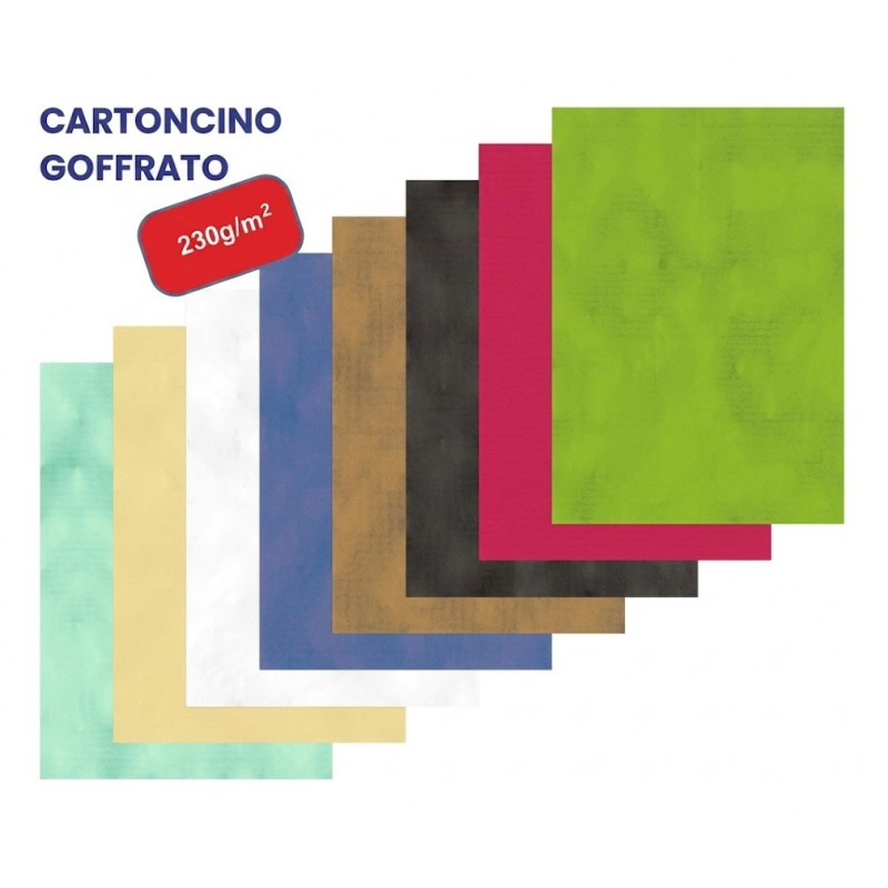 COPERTINE CARTONCINO GOFFRATO 230GR BLU 100PZ