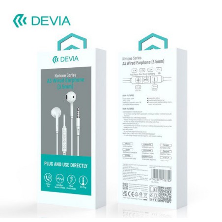 AURICOLARI MIC+VOL CAVO AUX DEVIA