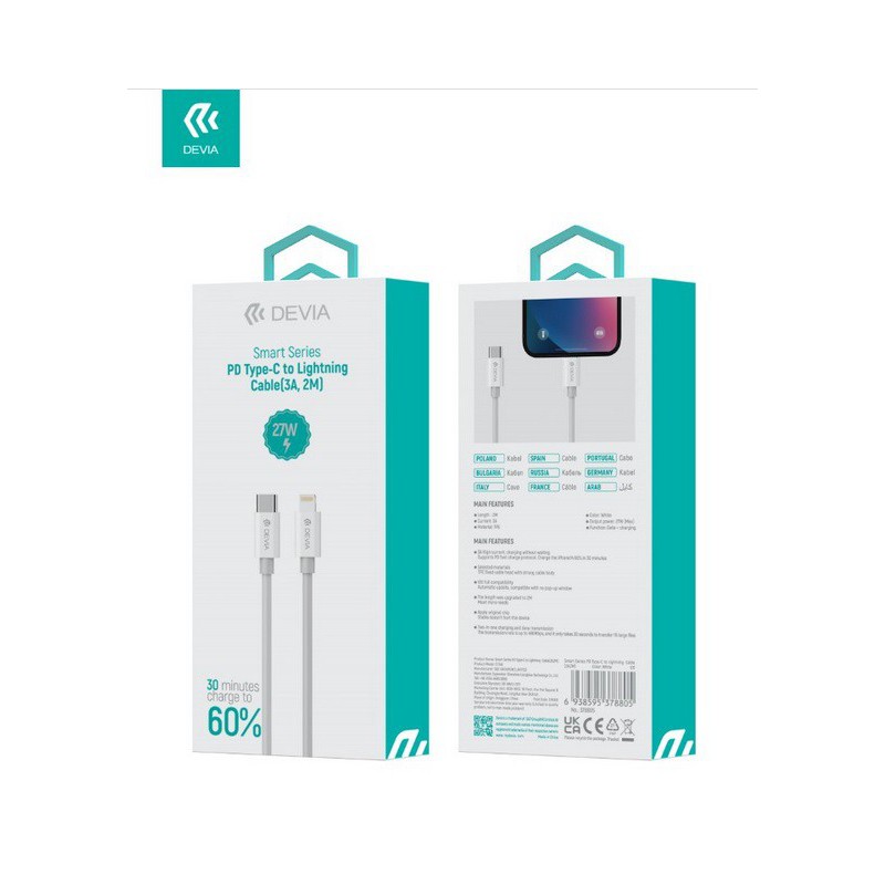 CAVO TYPE-C IPHONE 2MT 27W DEVIA