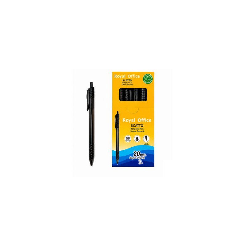 PENNE SFERA A SCATTO 1.0MM NERO ROYAL OFFICE 20PZ