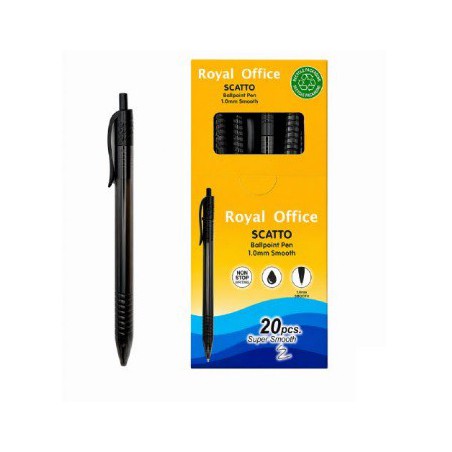 PENNE SFERA A SCATTO 1.0MM NERO ROYAL OFFICE 20PZ