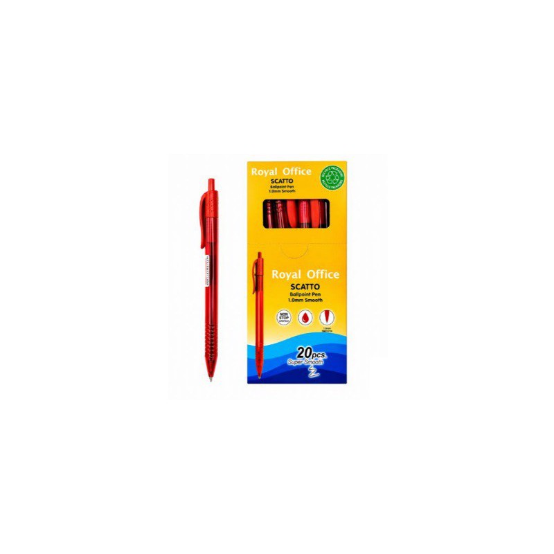 PENNE SFERA A SCATTO 1.0MM ROSSO ROYAL OFFICE 20PZ