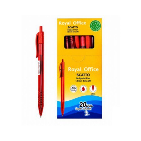 PENNE SFERA A SCATTO 1.0MM ROSSO ROYAL OFFICE 20PZ