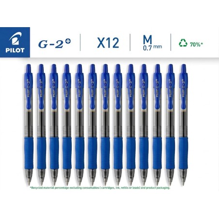 PENNE GEL PILOT G-2 BLU 12PZ