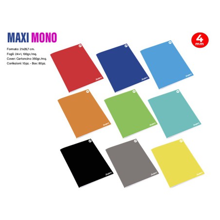 MAXI QUADERNI A4 100G SWIPE TINTA UNITA 4MM 10PZ