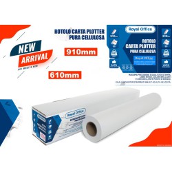 ROTOLO CARTA PLOTTER OPACA 90GR 610MMX50MT A1