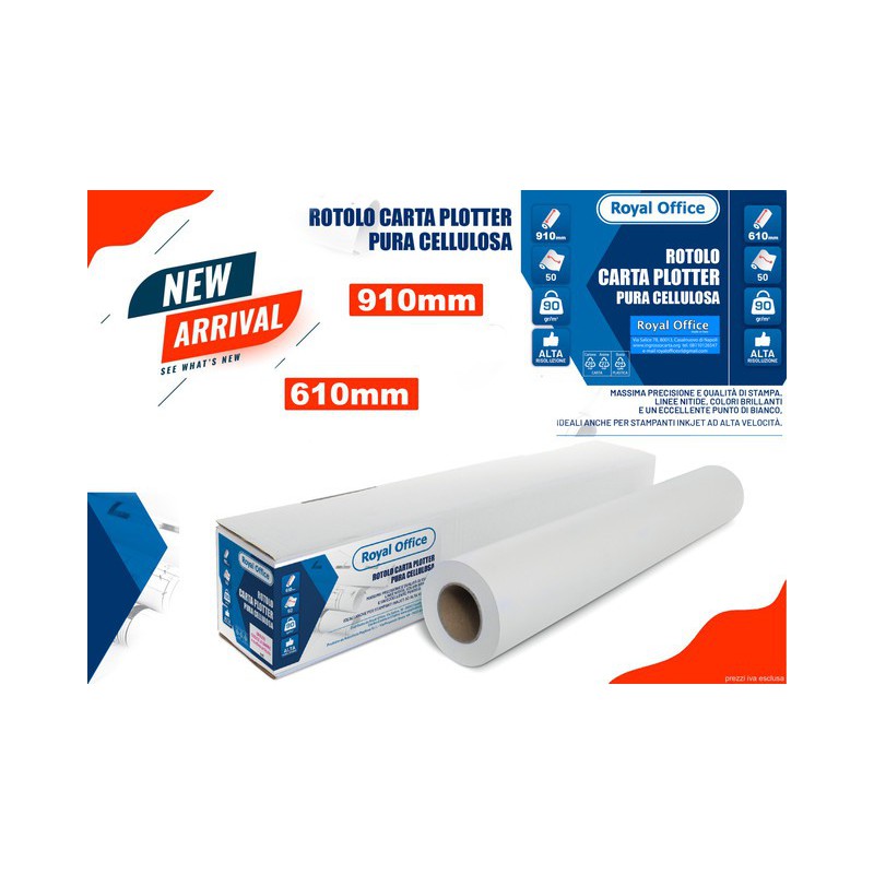 ROTOLO CARTA PLOTTER OPACA 90GR 910X50MT A0