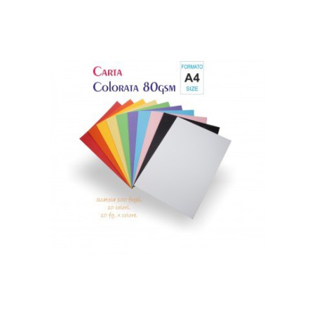 CARTA A4 80GR 100FG MIX COL.ASS. WILER